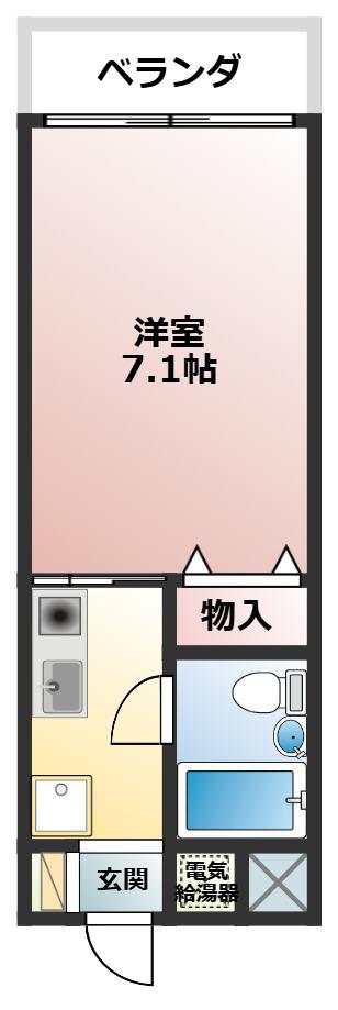 グレイスフル山本(1K/3階)の間取り写真