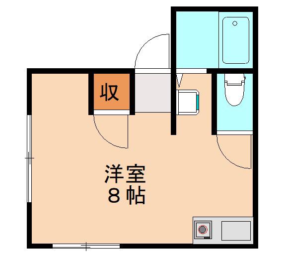 プレジールさかい(ワンルーム/2階)の間取り写真