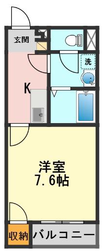 レオネクストアイランド(1K/2階)の間取り写真