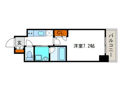 スプランディッド大阪ウエスト(1K/8階)の間取り写真