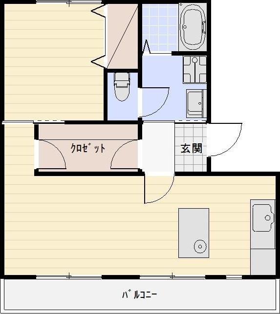 グランドクルー(1LDK/2階)の間取り写真