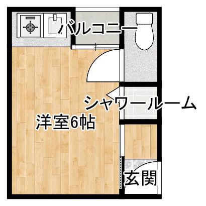 カレッジハウスニシガミIII(ワンルーム/2階)の間取り写真