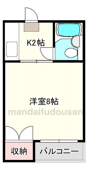 グリーンハイツ姫城(1K/1階)の間取り写真