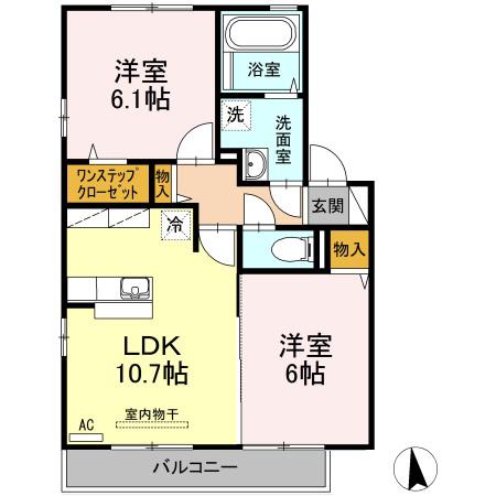 サンモール・Y B棟(2LDK/2階)の間取り写真