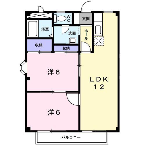 レジデンス三幸(2LDK/2階)の間取り写真