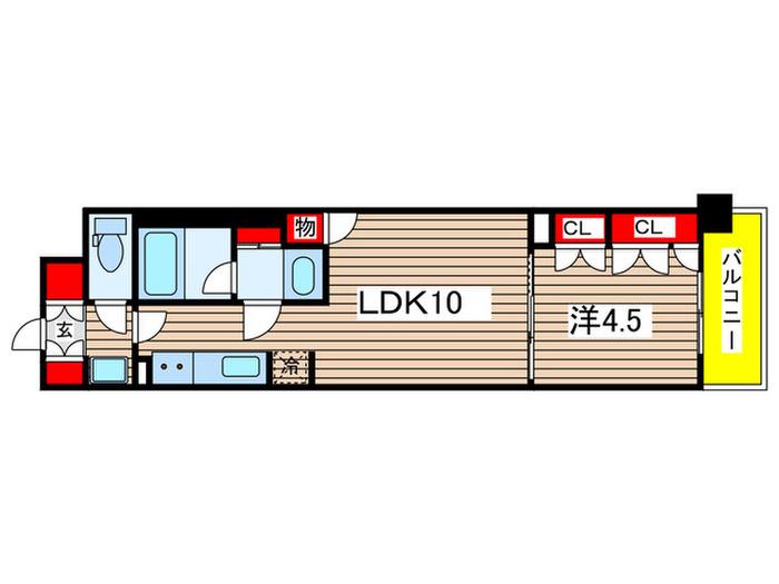 パークホームズ千葉(1LDK/3階)の間取り写真