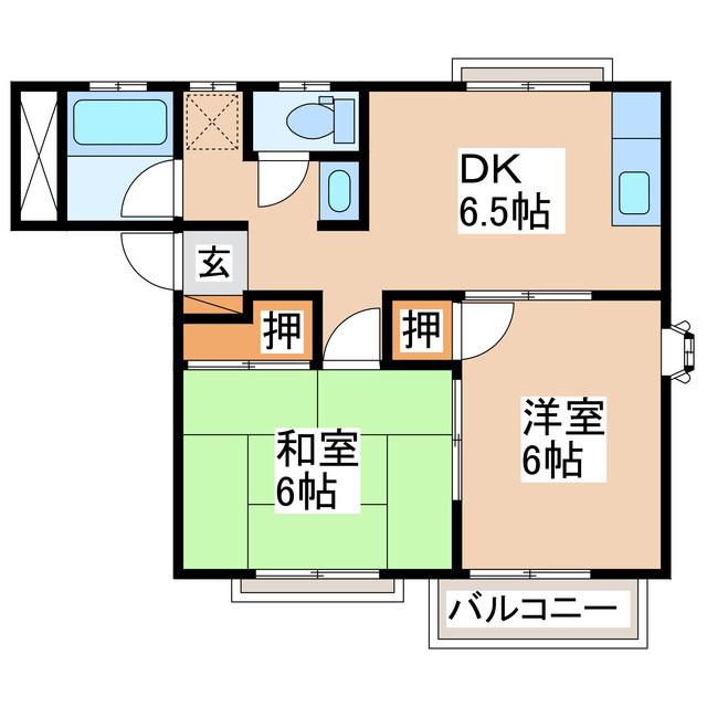 ザ・タイズ・キノシタ2(2DK/2階)の間取り写真