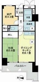 ライオンズマンション新大阪第6(1SDK/10階)の間取り写真