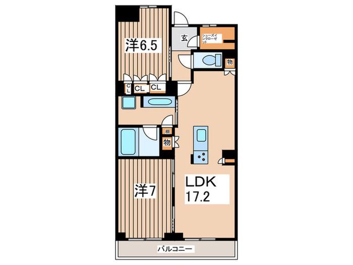 BRANZ中央林間(2LDK/5階)の間取り写真