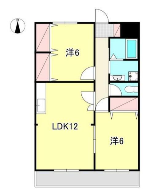 シャンポール海老名(2LDK/2階)の間取り写真
