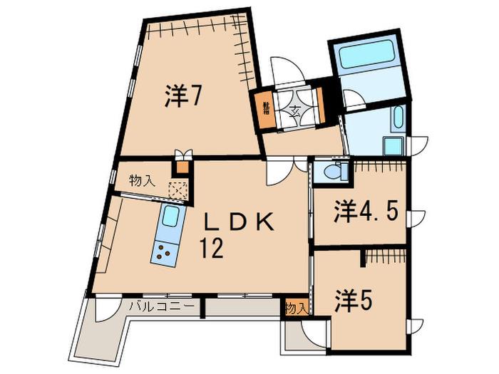 小石川フィエルテ(3LDK/4階)の間取り写真