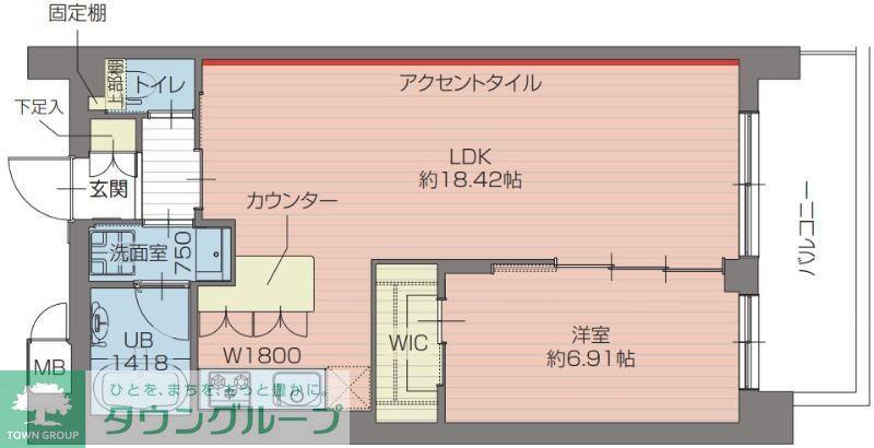プレジオ北綾瀬ASIAN(1LDK/4階)の間取り写真