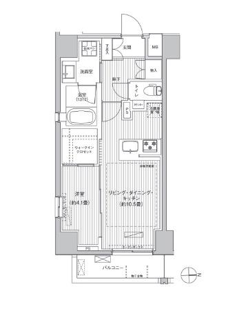シティインデックス千代田秋葉原(1LDK/10階)の間取り写真