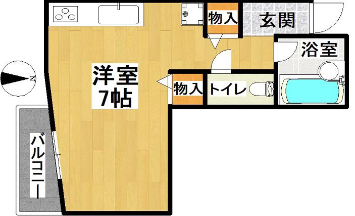 カサタイムセレクト(ワンルーム/3階)の間取り写真