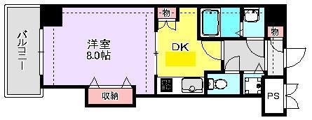 ルミエール交野(1DK/6階)の間取り写真