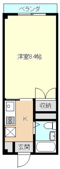 脇島ビル(1K/2階)の間取り写真