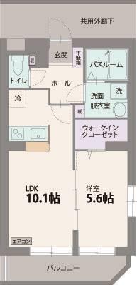 フローラルコートN(1LDK/1階)の間取り写真