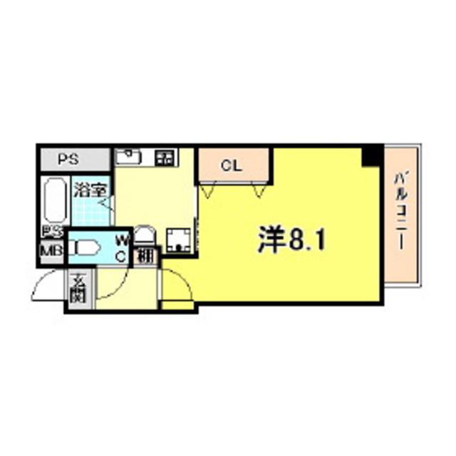 ラ・フォンテ甲東園(1K/7階)の間取り写真