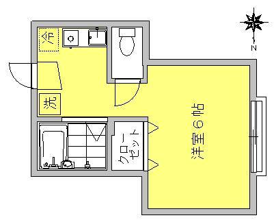 サンフランカ(1K/1階)の間取り写真