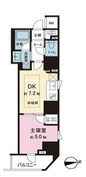 サンウッドフラッツ新宿四谷三丁目(1DK/8階)の間取り写真