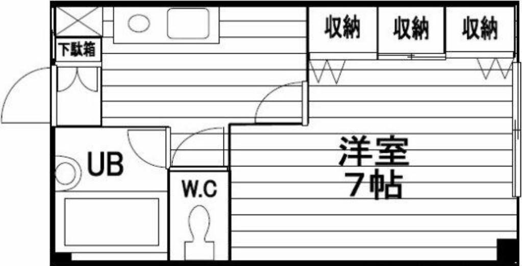 シーフラット(1K/1階)の間取り写真
