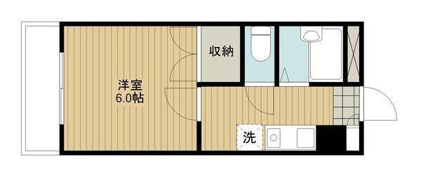 テリオス東川口(1K/2階)の間取り写真
