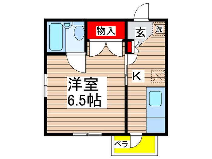ウィニングベル(1K/2階)の間取り写真