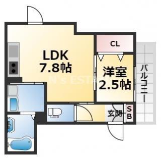 御船D-ROOM(1LDK/1階)の間取り写真