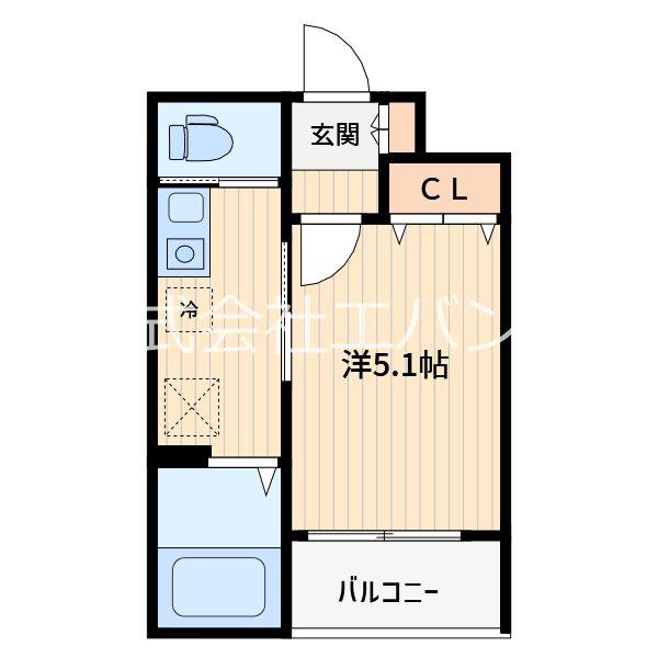 MELLAS川口(1K/2階)の間取り写真
