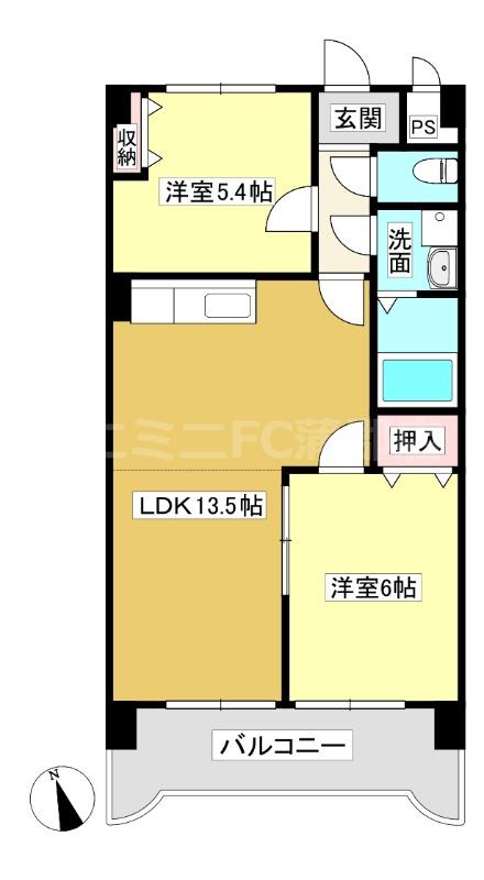 GARDENSITE 15(2LDK/2階)の間取り写真