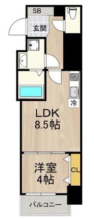 ノーブルコート堺筋本町(1LDK/8階)の間取り写真