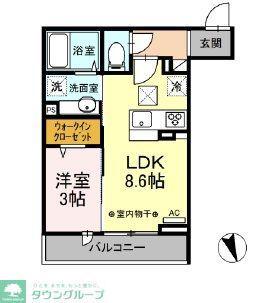 ヴェリテ中神(1LDK/2階)の間取り写真