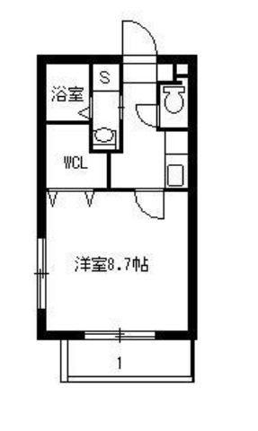 FLECHIR SAKANOUE(1K/2階)の間取り写真