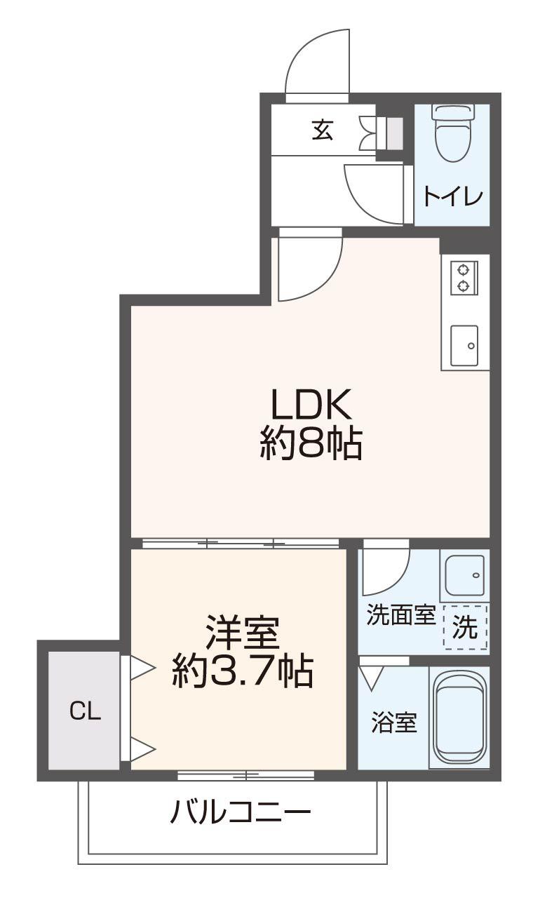 D PORTA REFINARD(1LDK/2階)の間取り写真