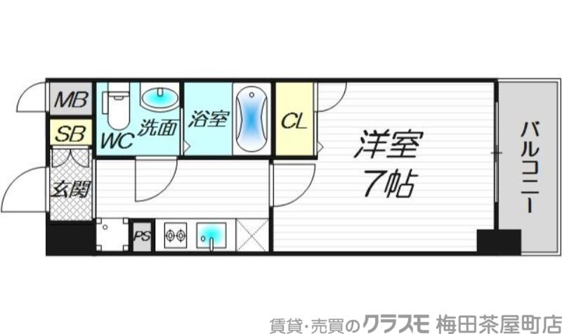 エスリード梅田北(1K/3階)の間取り写真