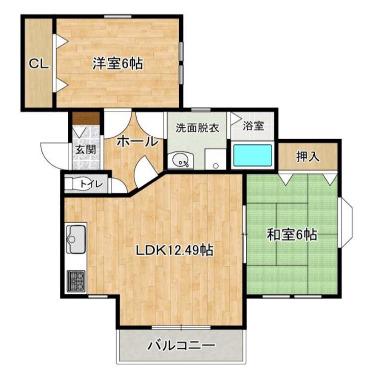 ハイツマルエイI(2LDK/2階)の間取り写真