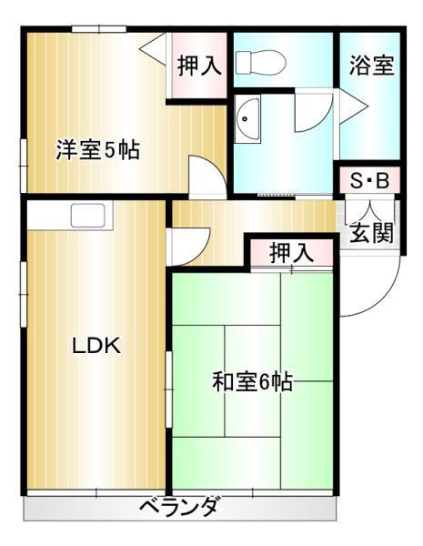 ラ・セゾン柏の森(2LDK/1階)の間取り写真