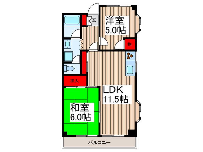 サンコート浦和(3DK/4階)の間取り写真