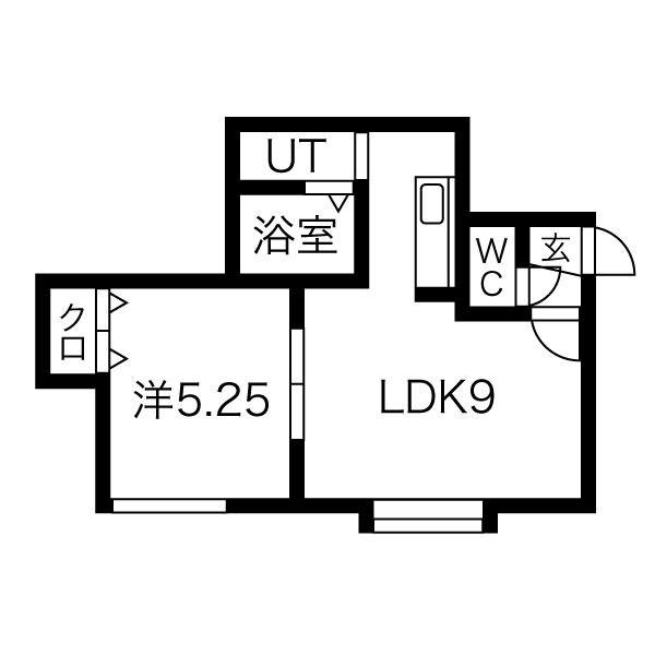 フレンズN21(1LDK/2階)の間取り写真