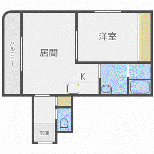 グランメール康友館(1LDK/3階)の間取り写真