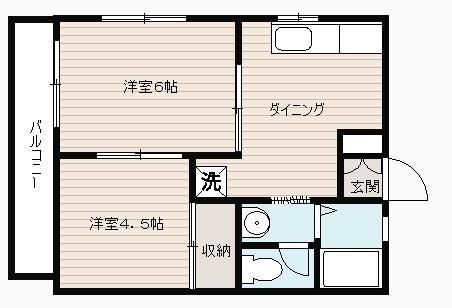 T-メーゾン A棟(2DK/2階)の間取り写真