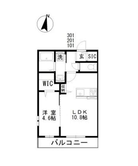 シュティルK(1LDK/2階)の間取り写真