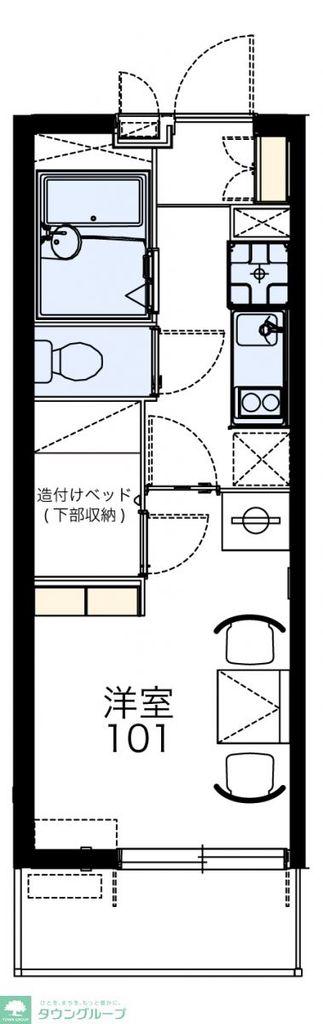 レオパレスフラックス(1K/2階)の間取り写真