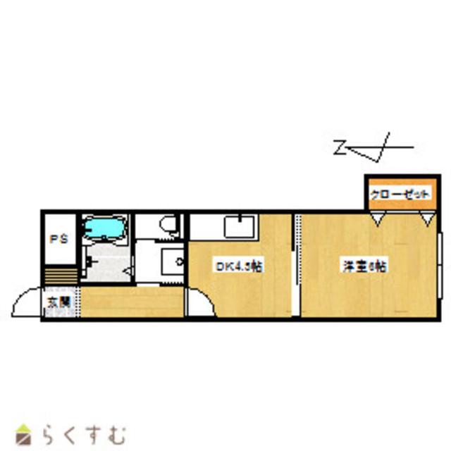 ガーベラコート(1DK/1階)の間取り写真