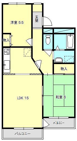 第1ガーデンハイツ(2LDK/3階)の間取り写真