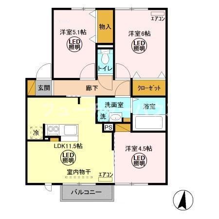 グランマーレ H(3LDK/2階)の間取り写真