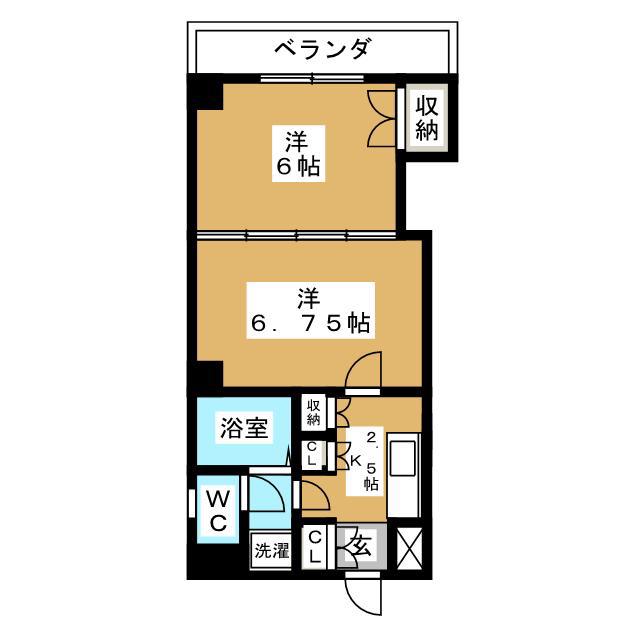 ハルコートセブン(2K/4階)の間取り写真