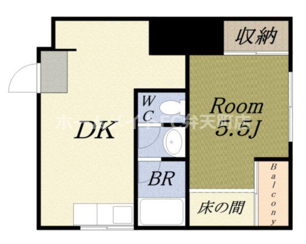 プレアール弁天(1LDK/5階)の間取り写真