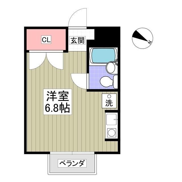 千草台マンション(ワンルーム/1階)の間取り写真
