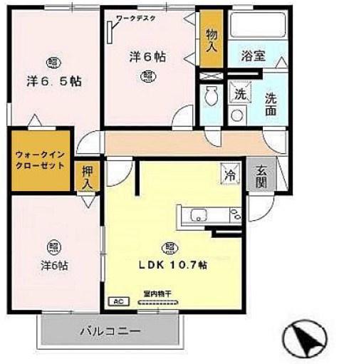 セリーヌヴィレッジ(3LDK/2階)の間取り写真